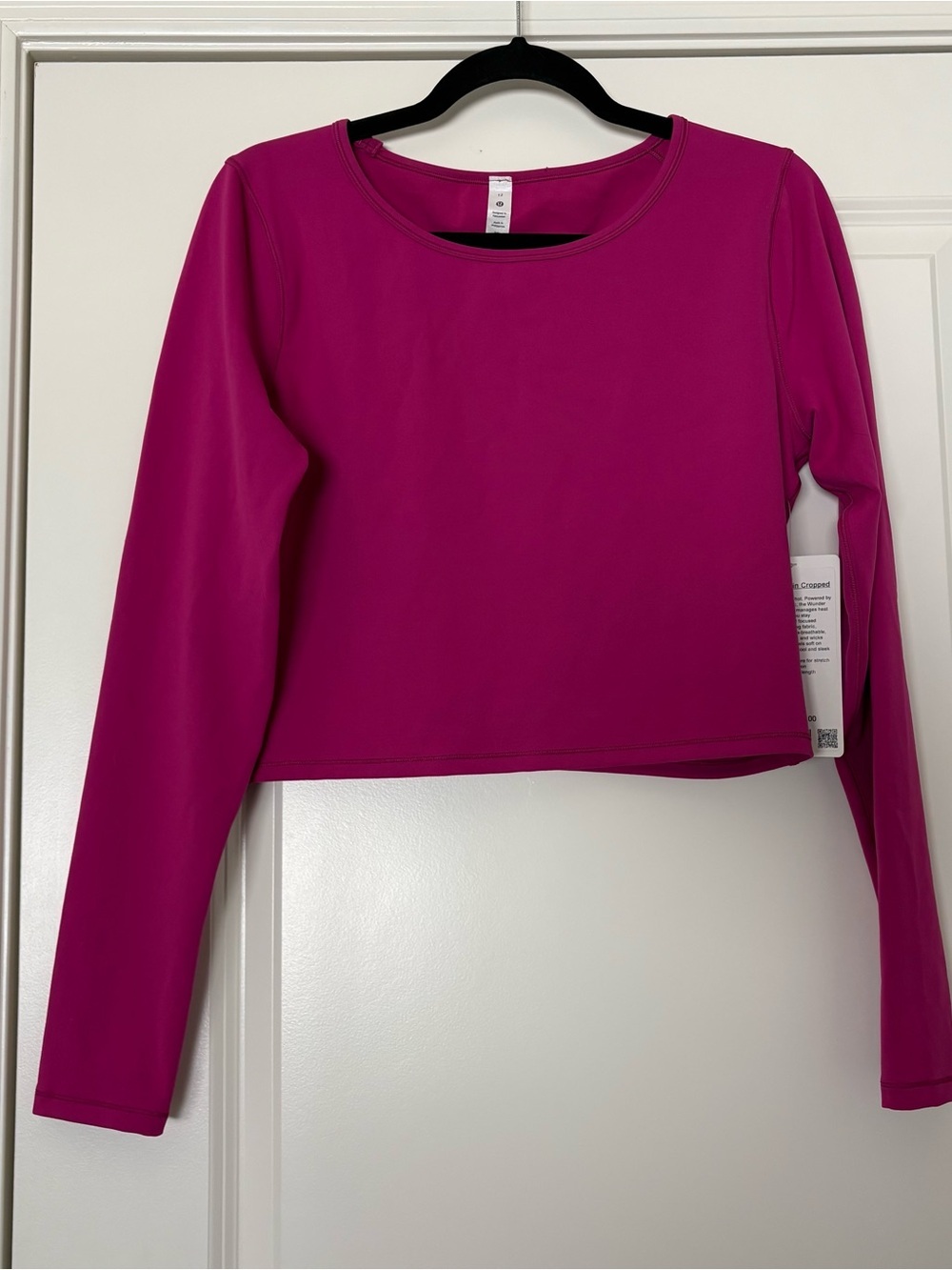 Lululemon Women’s Ripened Raspberry Wunder Train Cropped Long Sleeve Shirt - Picture 3 of 12
